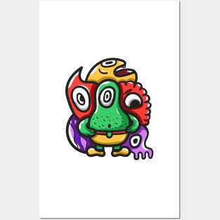 Alien Monster Doodle Posters and Art